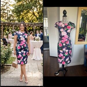 XL Betsey Johnson Floral Midi Dress. Size 12.